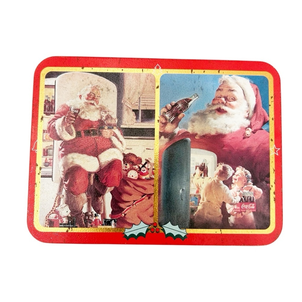 Vintage 1995 Coca-Cola Santa Claus Tin Retro Collectable Clutter-Core